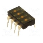 Intrerupator DIP, 2 pozitii, montare THT, 4 sectiuni, OMRON OCB - A6T-4102 Intrerupator DIP, 2 pozitii, montare THT, 4 sectiuni, OMRON OCB - A6T-4102