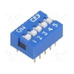 Intrerupator DIP, 2 pozitii, montare THT, 5 sectiuni, NINIGI - 