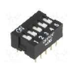 Intrerupator DIP, 2 pozitii, montare THT, 5 sectiuni, OMRON OCB - A6E-5101-N Intrerupator DIP, 2 pozitii, montare THT, 5 sectiuni, OMRON OCB - A6E-5101-N