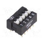 Intrerupator DIP, 2 pozitii, montare THT, 5 sectiuni, OMRON OCB - A6E-5104-N Intrerupator DIP, 2 pozitii, montare THT, 5 sectiuni, OMRON OCB - A6E-5104-N