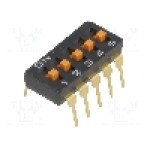 Intrerupator DIP, 2 pozitii, montare THT, 5 sectiuni, OMRON OCB - A6T-5104 Intrerupator DIP, 2 pozitii, montare THT, 5 sectiuni, OMRON OCB - A6T-5104