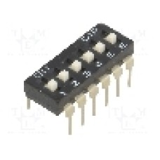 Intrerupator DIP, 2 pozitii, montare THT, 6 sectiuni, DIPTRONICS - NDI-06H-V