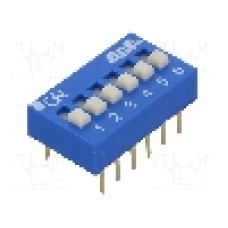 Intrerupator DIP, 2 pozitii, montare THT, 6 sectiuni, ECE - EDG106S