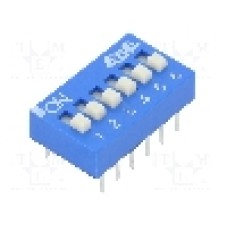 Intrerupator DIP, 2 pozitii, montare THT, 6 sectiuni, ECE - EDS106SZ