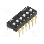 Intrerupator DIP, 2 pozitii, montare THT, 6 sectiuni, NINIGI - 