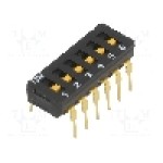 Intrerupator DIP, 2 pozitii, montare THT, 6 sectiuni, OMRON OCB - A6D-6100 Intrerupator DIP, 2 pozitii, montare THT, 6 sectiuni, OMRON OCB - A6D-6100