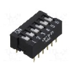 Intrerupator DIP, 2 pozitii, montare THT, 6 sectiuni, OMRON OCB - A6E-6101-N Intrerupator DIP, 2 pozitii, montare THT, 6 sectiuni, OMRON OCB - A6E-6101-N