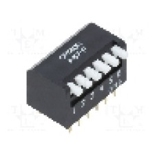 Intrerupator DIP, 2 pozitii, montare THT, 6 sectiuni, OMRON OCB - A6FR6104