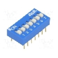 Intrerupator DIP, 2 pozitii, montare THT, 7 sectiuni, ECE - EDG107S