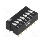 Intrerupator DIP, 2 pozitii, montare THT, 7 sectiuni, OMRON OCB - A6E-7101-N Intrerupator DIP, 2 pozitii, montare THT, 7 sectiuni, OMRON OCB - A6E-7101-N
