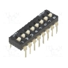 Intrerupator DIP, 2 pozitii, montare THT, 8 sectiuni, DIPTRONICS - NDI-08H-V