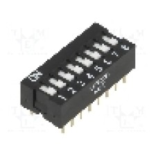 Intrerupator DIP, 2 pozitii, montare THT, 8 sectiuni, OMRON OCB - A6E-8101-N