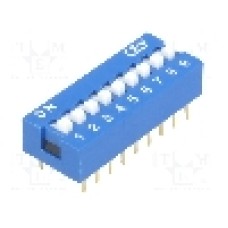 Intrerupator DIP, 2 pozitii, montare THT, 9 sectiuni, NINIGI - 