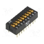 Intrerupator DIP, 2 pozitii, montare THT, 9 sectiuni, OMRON OCB - A6E-9101-N Intrerupator DIP, 2 pozitii, montare THT, 9 sectiuni, OMRON OCB - A6E-9101-N
