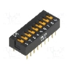 Intrerupator DIP, 2 pozitii, montare THT, 9 sectiuni, OMRON OCB - A6E-9101-N