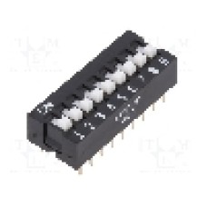 Intrerupator DIP, 2 pozitii, montare THT, 9 sectiuni, OMRON OCB - A6E-9104-N