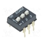 Intrerupator DIP, 3 pozitii, montare THT, 3 sectiuni, C&K - SDA03H1BD Intrerupator DIP, 3 pozitii, montare THT, 3 sectiuni, C&K - SDA03H1BD