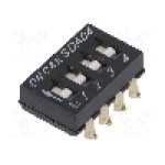 Intrerupator DIP, 4 pozitii, montare SMT, 4 sectiuni, C&K - SDA04H0SBD Intrerupator DIP, 4 pozitii, montare SMT, 4 sectiuni, C&K - SDA04H0SBD