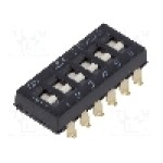 Intrerupator DIP, 6 pozitii, montare SMT, 6 sectiuni, C&K - SDA06H0SBD Intrerupator DIP, 6 pozitii, montare SMT, 6 sectiuni, C&K - SDA06H0SBD