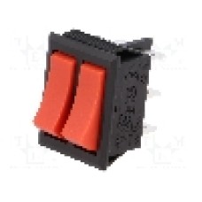 Intrerupator ON-ON + ON-ON, 2 pozitii, SPDT x2, SCI - R13-90P-CC-01-BRR