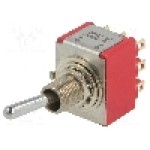 Intrerupator basculant, 2 pozitii, mod comutare ON-ON, 3PDT, C&K - 7301SYZQE