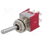 Intrerupator basculant, 2 pozitii, mod comutare ON-ON, DPDT, IC SWITCHES, IC2102T1B1M1QE, T212382 Intrerupator basculant, 2 pozitii, mod comutare ON-ON, DPDT, IC SWITCHES, IC2102T1B1M1QE, T212382