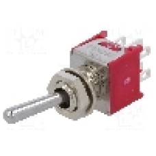 Intrerupator basculant, 2 pozitii, mod comutare ON-ON, DPDT, IC SWITCHES, IC2102T1B1M1QE, T212382