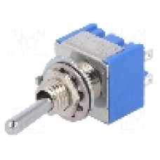 Intrerupator basculant, 2 pozitii, mod comutare ON-(ON), DPDT, MIYAMA - MS-500G-B