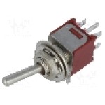 Intrerupator basculant, 2 pozitii, mod comutare ON-ON, DPDT, NINIGI - TSSM2022A1 Intrerupator basculant, 2 pozitii, mod comutare ON-ON, DPDT, NINIGI - TSSM2022A1