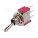 Intrerupator basculant, 2 pozitii, mod comutare ON-ON, SPDT, C&K - 7101SYCQE