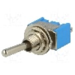 Intrerupator basculant, 2 pozitii, mod comutare ON-ON, SPDT, {{Producator}} - TSM102A1 Intrerupator basculant, 2 pozitii, mod comutare ON-ON, SPDT, {{Producator}} - TSM102A1