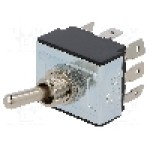 Intrerupator basculant, 3 pozitii, mod comutare ON-OFF-ON, 3P3T, SCI - R13-432D1-01-HR Intrerupator basculant, 3 pozitii, mod comutare ON-OFF-ON, 3P3T, SCI - R13-432D1-01-HR