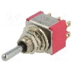 Intrerupator basculant, 3 pozitii, mod comutare ON-OFF-ON, DP3T, C&K - 7203SYZQE Intrerupator basculant, 3 pozitii, mod comutare ON-OFF-ON, DP3T, C&K - 7203SYZQE