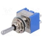 Intrerupator basculant, 3 pozitii, mod comutare ON-OFF-(ON), DP3T, MIYAMA - MS-500I-B