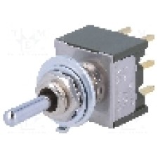 Intrerupator basculant, 3 pozitii, mod comutare (ON)-OFF-(ON), DP3T, NKK SWITCHES - M2028SS4G03