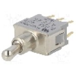 Intrerupator basculant, 3 pozitii, mod comutare ON-OFF-ON, DP3T, Nidec Copal Electronics - ATE2E-2M3-10-Z Intrerupator basculant, 3 pozitii, mod comutare ON-OFF-ON, DP3T, Nidec Copal Electronics - ATE2E-2M3-10-Z