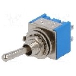 Intrerupator basculant, 3 pozitii, mod comutare ON-OFF-ON, DP3T, {{Producator}} - TSM203A1 Intrerupator basculant, 3 pozitii, mod comutare ON-OFF-ON, DP3T, {{Producator}} - TSM203A1