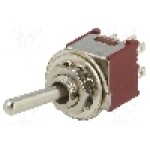 Intrerupator basculant, 3 pozitii, mod comutare ON-OFF-ON, DP3T, {{Producator}} - TSSM2032A1 Intrerupator basculant, 3 pozitii, mod comutare ON-OFF-ON, DP3T, {{Producator}} - TSSM2032A1
