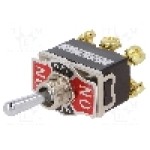 Intrerupator basculant, 3 pozitii, mod comutare ON-OFF-ON, DP3T, SCI - R13-29E-07-HPH Intrerupator basculant, 3 pozitii, mod comutare ON-OFF-ON, DP3T, SCI - R13-29E-07-HPH