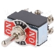 Intrerupator basculant, 3 pozitii, mod comutare ON-OFF-ON, DP3T, SCI - R13-8E-06-HPH