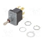 Intrerupator basculant, 3 pozitii, mod comutare (ON)-OFF-(ON), DPDT, HONEYWELL - 32NT91-7