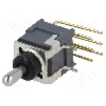 Intrerupator basculant, 3 pozitii, mod comutare ON-OFF-ON, DPDT, NKK SWITCHES - B23JH Intrerupator basculant, 3 pozitii, mod comutare ON-OFF-ON, DPDT, NKK SWITCHES - B23JH