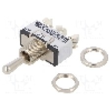 Intrerupator basculant, 3 pozitii, mod comutare ON-OFF-(ON), SP3T, APEM - 638H