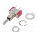 Intrerupator basculant, 3 pozitii, mod comutare ON-OFF-ON, SP3T, C&K - 7103SYCQE