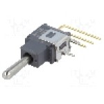 Intrerupator basculant, 3 pozitii, mod comutare (ON)-OFF-(ON), SPDT, NKK SWITCHES - A18AV Intrerupator basculant, 3 pozitii, mod comutare (ON)-OFF-(ON), SPDT, NKK SWITCHES - A18AV