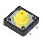 Microintrerupator 12x12mm, {{Mod comutare}}, SPST-NO, NINIGI - DS1042-01-24KYAS25010