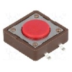 Microintrerupator, 12x12mm, OFF-(ON), SPST-NO, DIPTRONICS - DTSM-21R-V-B