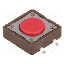 Microintrerupator, 12x12mm, OFF-(ON), SPST-NO, DIPTRONICS - DTSM-21R-V-B