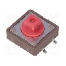 Microintrerupator, 12x12mm, OFF-(ON), SPST-NO, DIPTRONICS - DTSM-24R-V-T