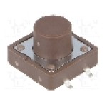 Microintrerupator, 12x12mm, OFF-(ON), SPST-NO, DIPTRONICS - DTSM-25N-V-B